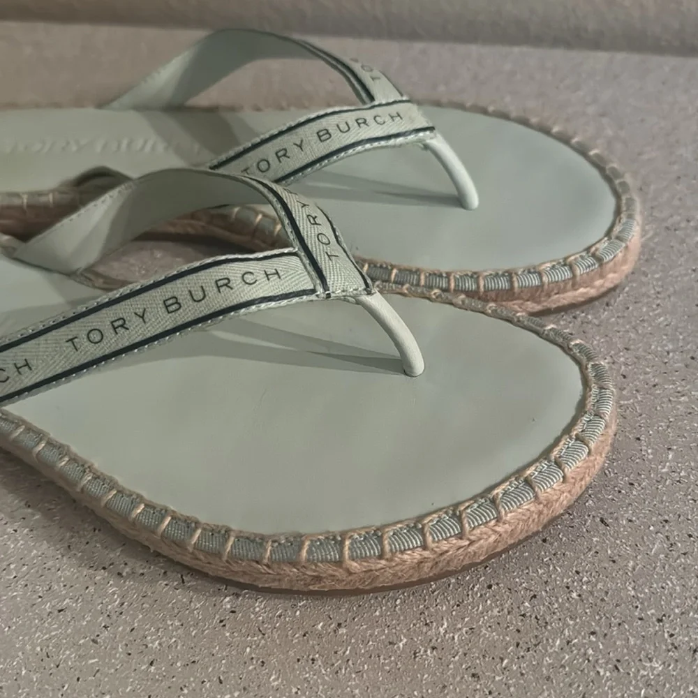 Tory Burch Espadrille Sandals Meadow Mist/Perfect Navy‎ Size 7.5
